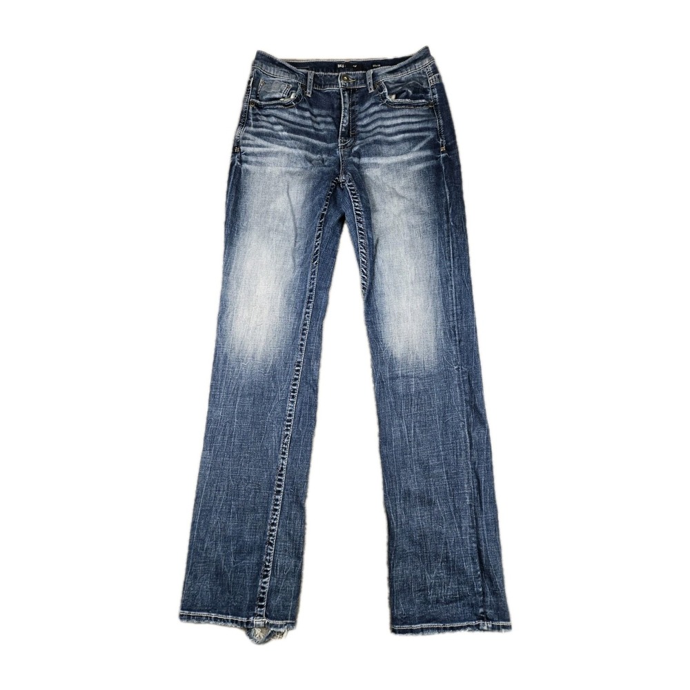 BKE Tyler Straight Leg Denim Jeans Men's 33 x 36 Medium Wash Buckle Y2K Distress